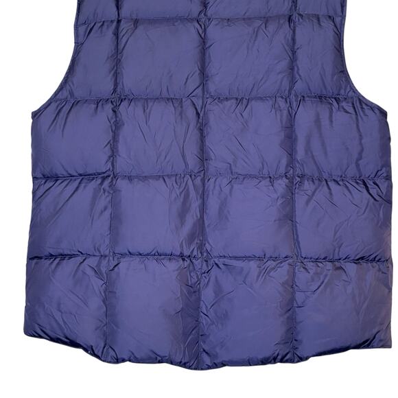 Lands’ End Down Vest Navy Blue Goose Down Feather Fill Men’s L 42-44 Pockets - Picture 15 of 16